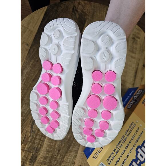 Skechers Go Walk 6 Slip-Ins Women Sz 7 Black Valentina Hands Free Shoes - Picture 7 of 11